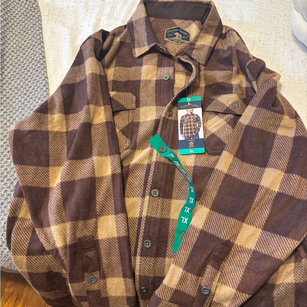 Men's Plaid Shirt Jacket in Brown by [Brand]